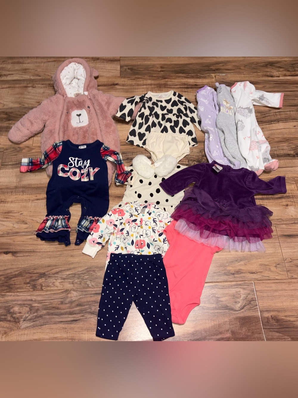Baby Girl Winter Clothes Bundle 0-3M Various Brands 12 Piece